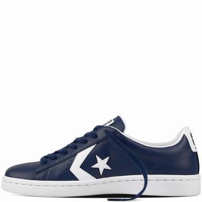 Converse Pro Leather Low Tops Mens - Navy/White/White Shoes (969NUIXV)